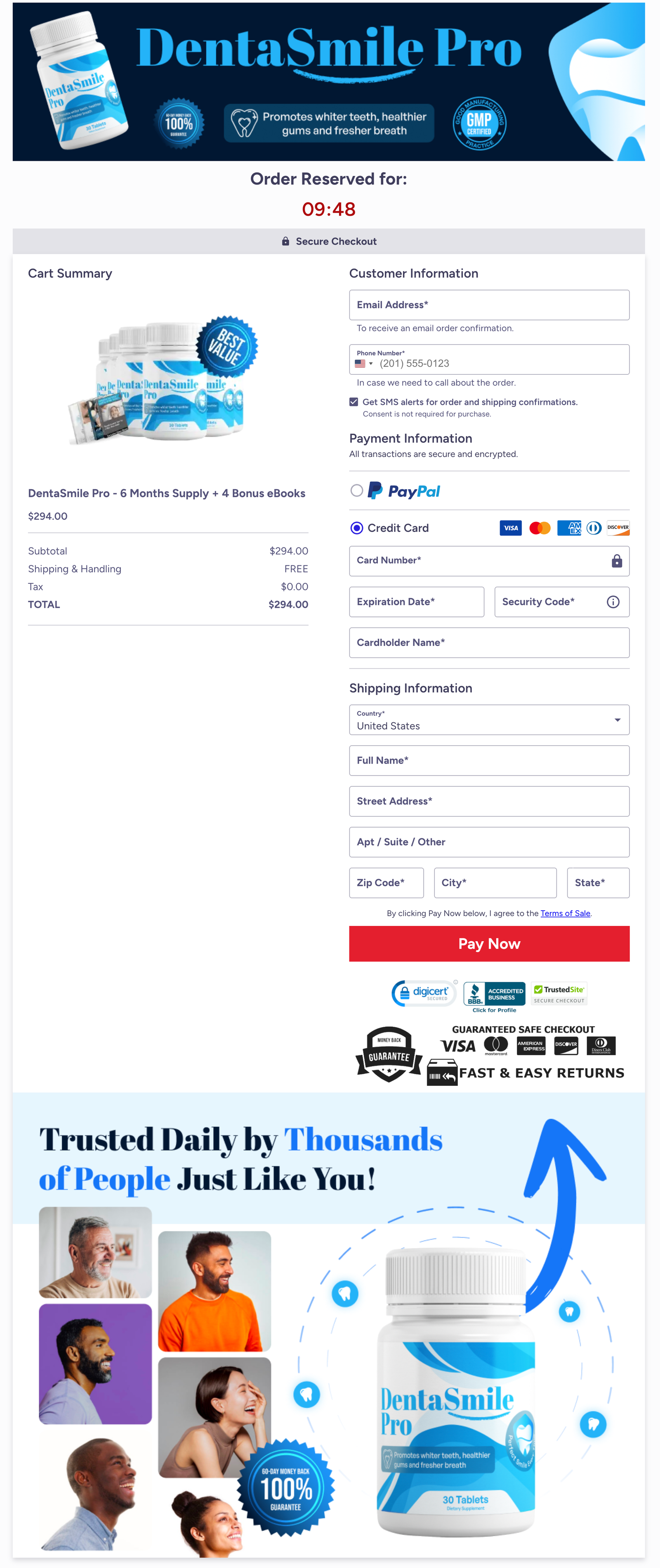 DentaSmile Pro Official Website Secure Order Page